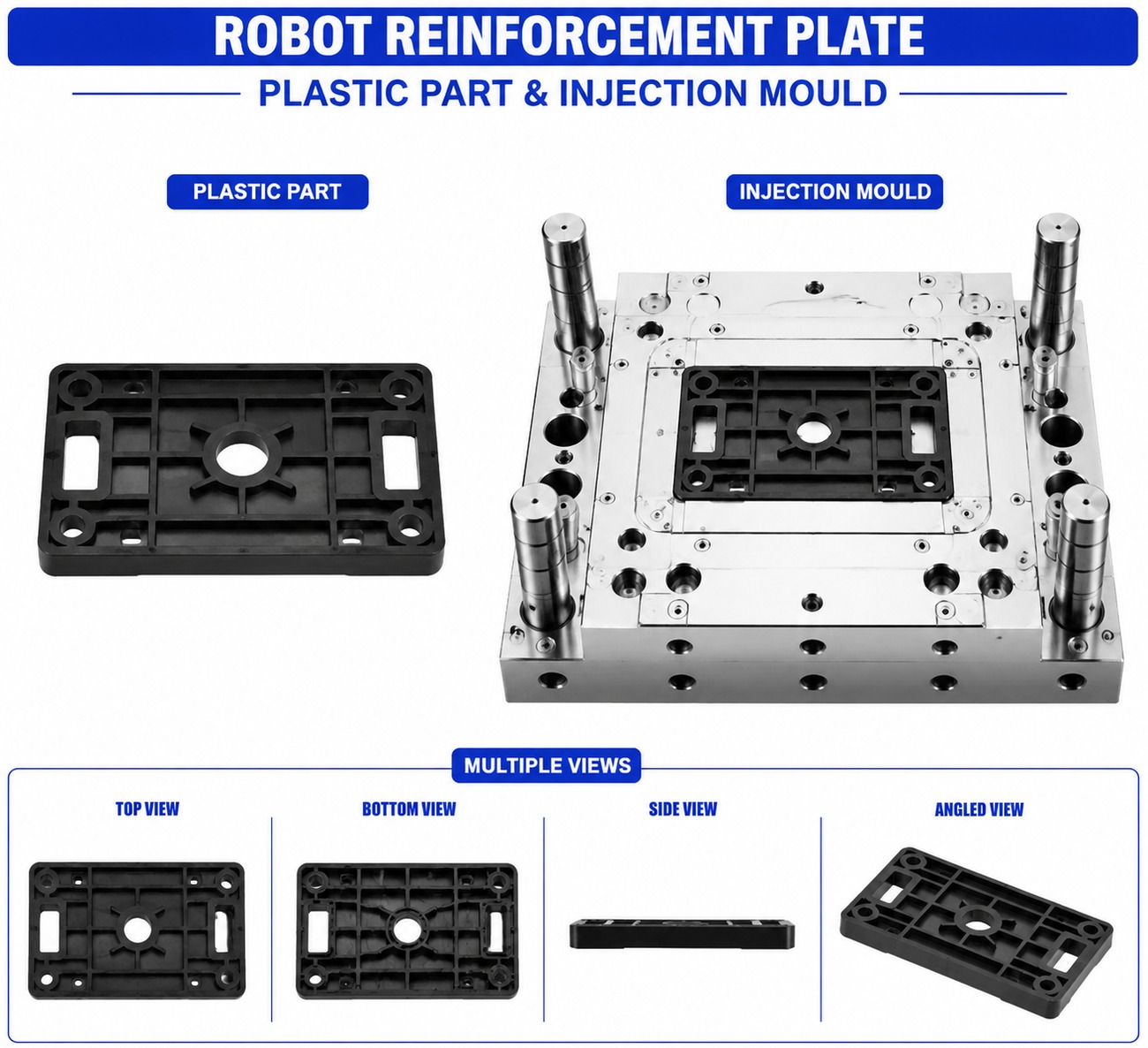 Robot Plastic Reinforcement Plate Mould and Moulding Services